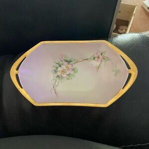 Antique Moritz Zdekauer Trinket Relish Bowl MZ Austria Floral Handpainted